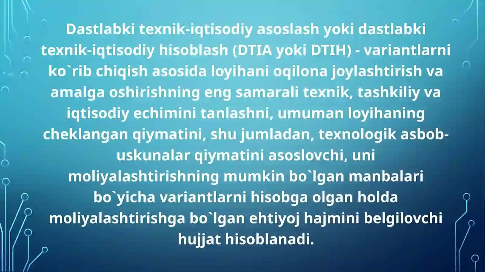 Suv xojaligi loyihalarini texnik iqtisodiy asoslash 4