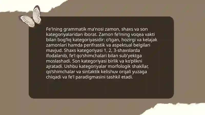 Fe'lning leksik va grammatik ma'nosi 4