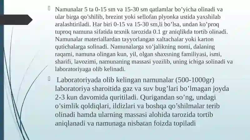 Tuproqni analizga tayyorlash 4