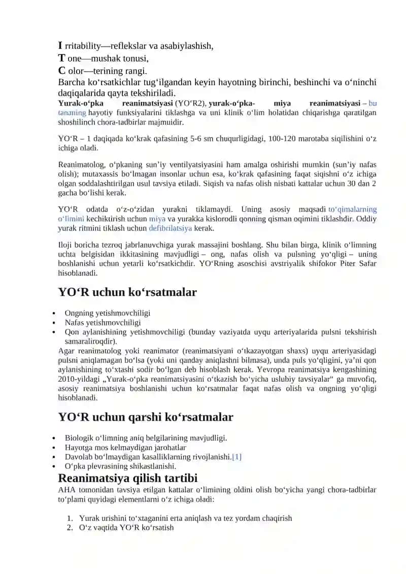 TIBBIY KLINIK FANLAR KAFEDRASI TARQATMA MATERIAL 4