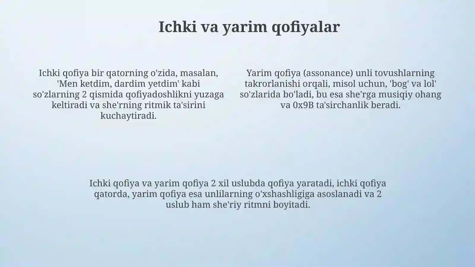 Qofiya saboqlari va unsurlari 4