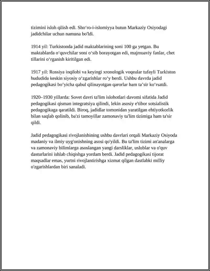 Jadid Pedagogikasi va uning tarixiy ahamiyati 4