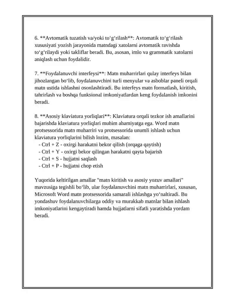 Matn muharrirlari va Word matn prosessori 4