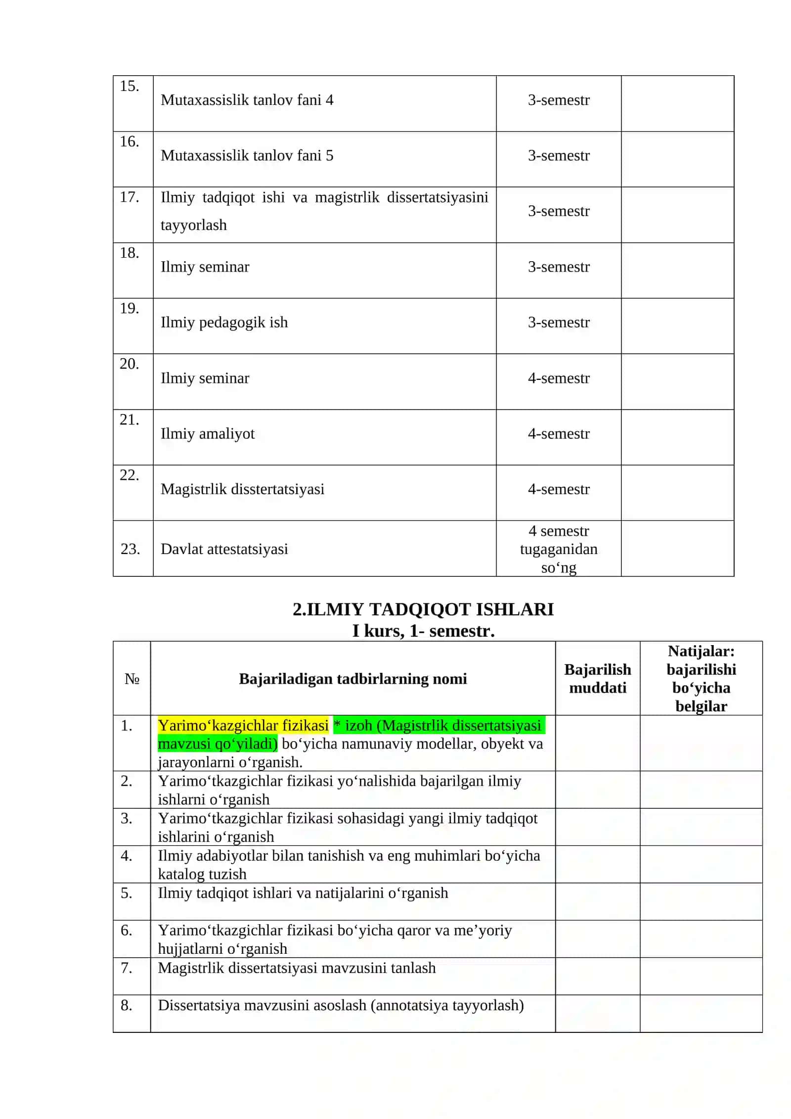 SHAXSIY KALENDAR ISH REJASI 4