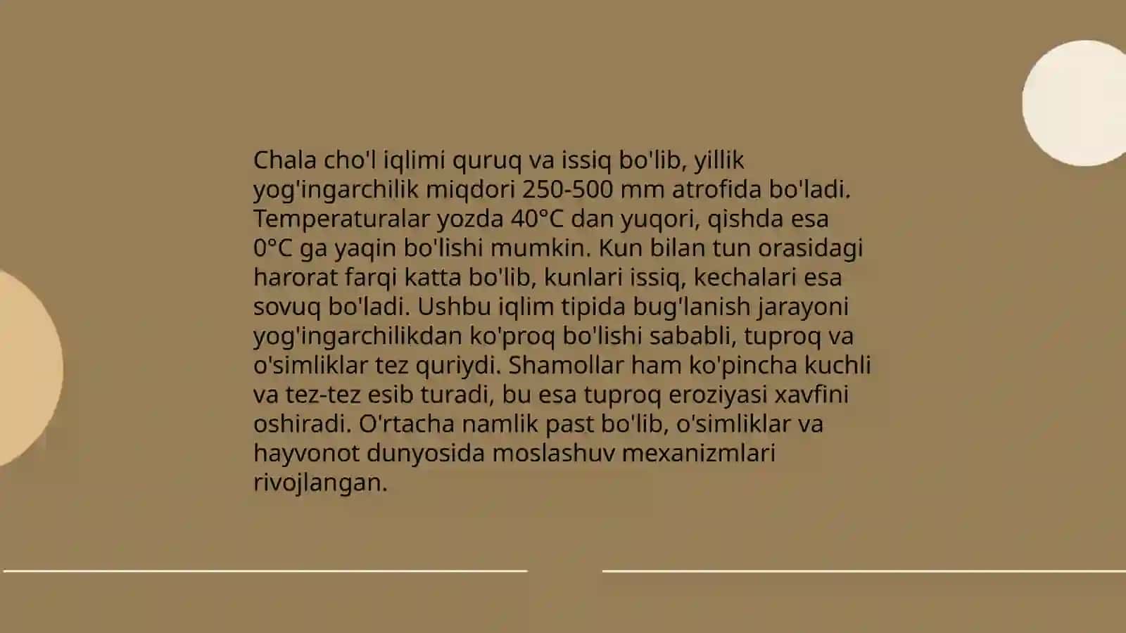 Dasht, chala cho’l va cho’l tuproqlari - Rustamova E’tiborxon 4