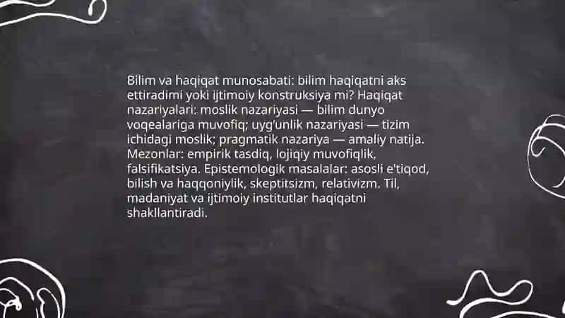 Bilish falsafasi haqida 4