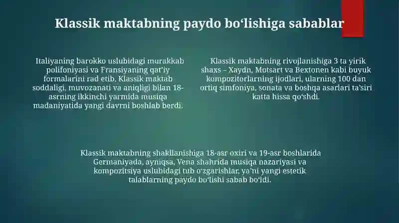 Ilk klassik (mumtoz) maktabning shaklanishi 4