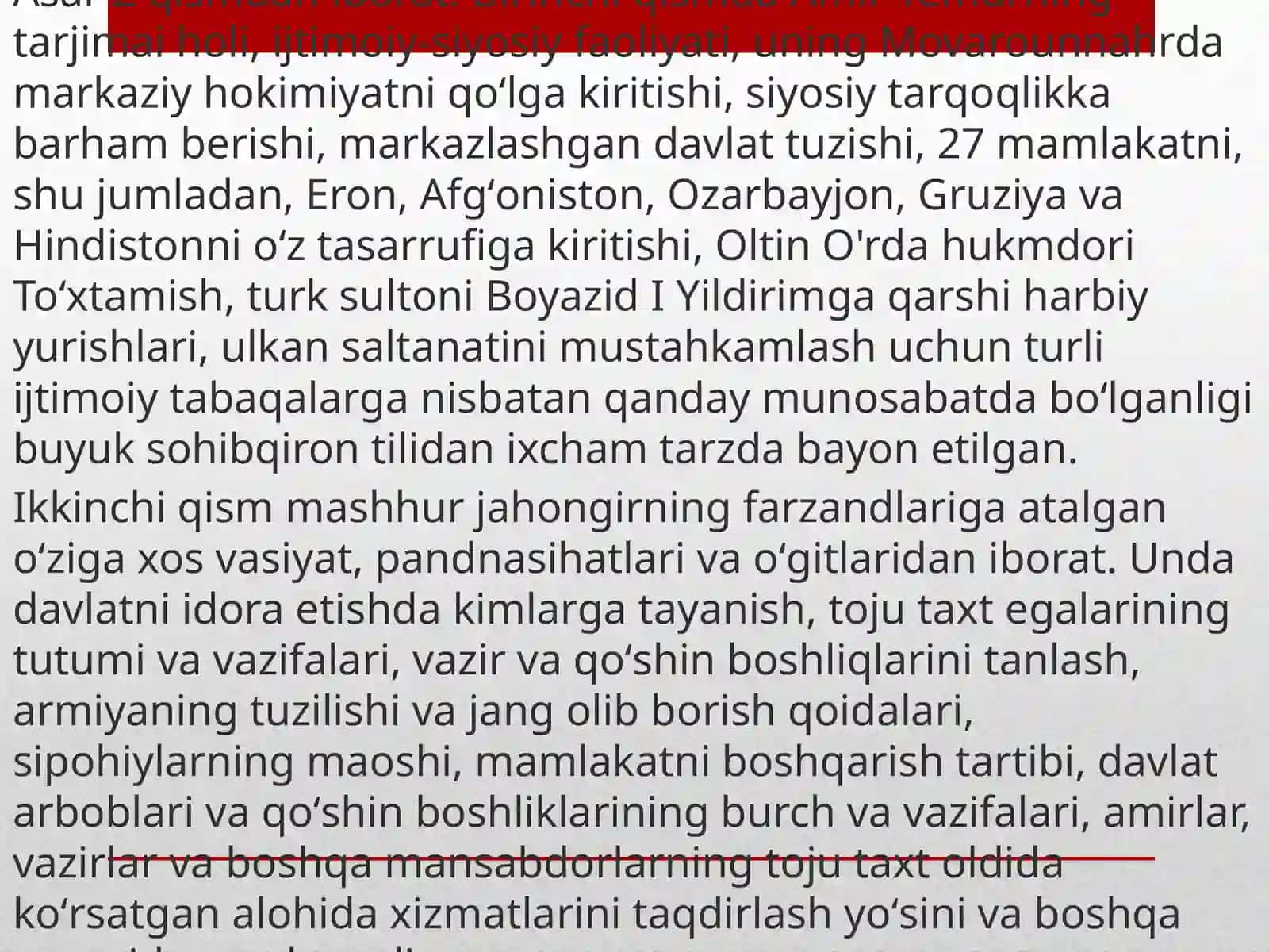 Amir Temur” Temur Tuzuklari” asari va uning ahamiyati 4
