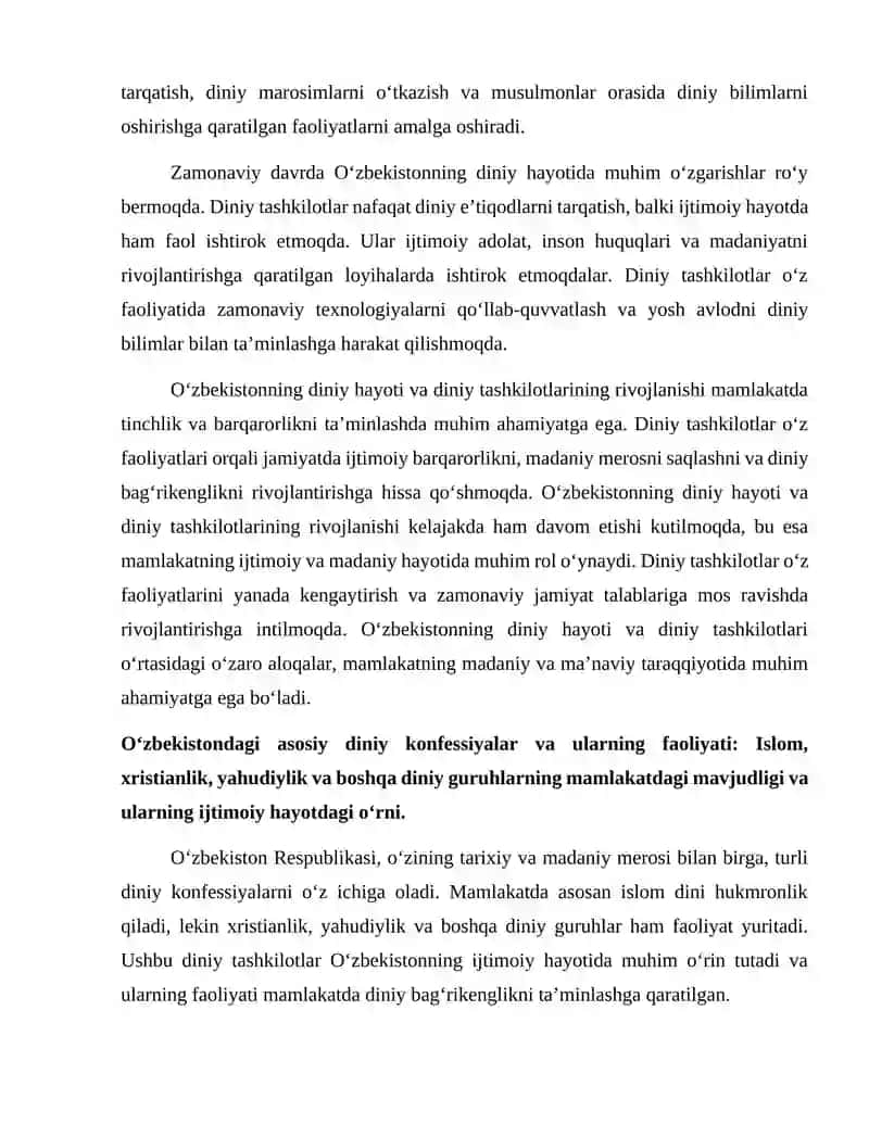 O‘zbekistonda faoliyat yurituvchi diniy tashkilotlar 4