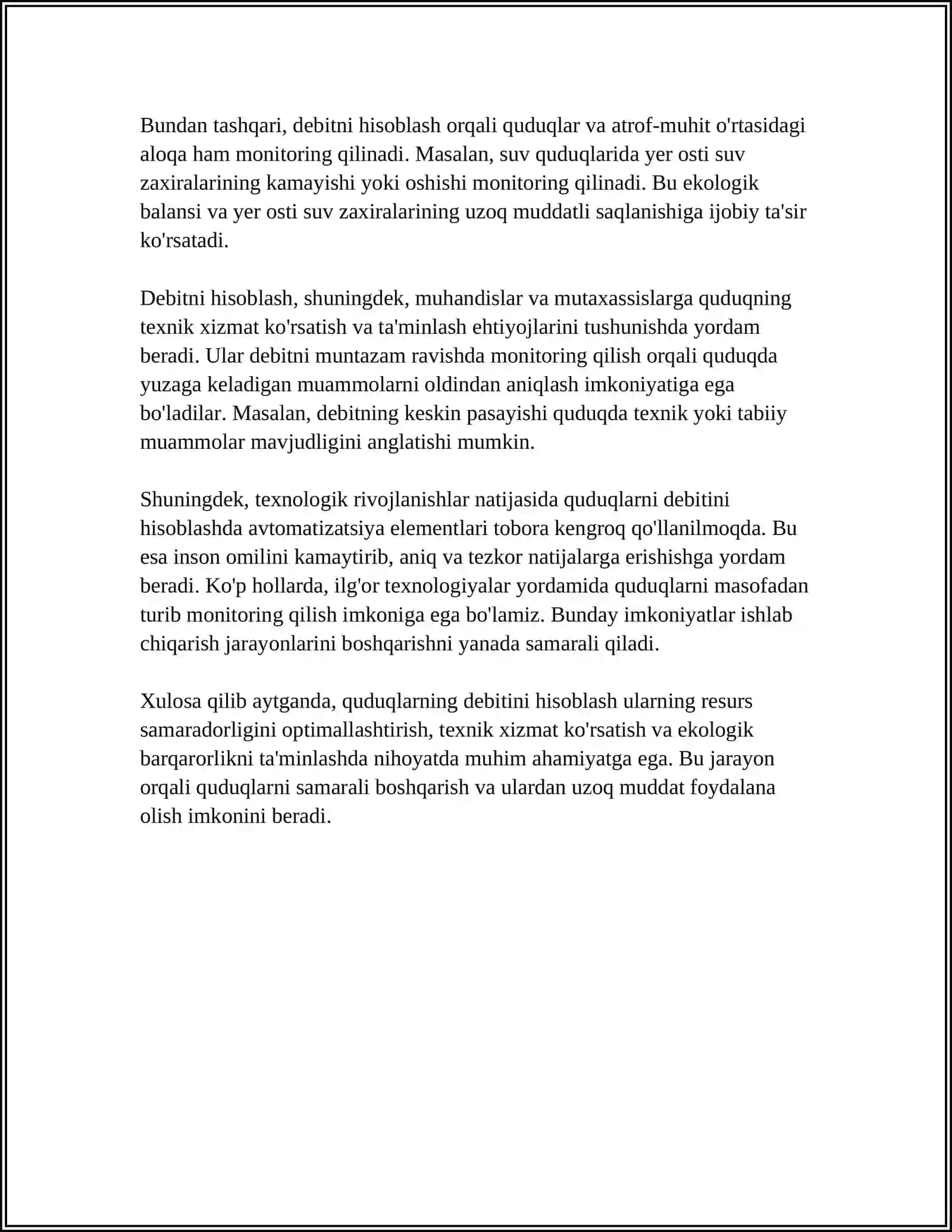 Quduqlarni Debitini Hisoblash 4