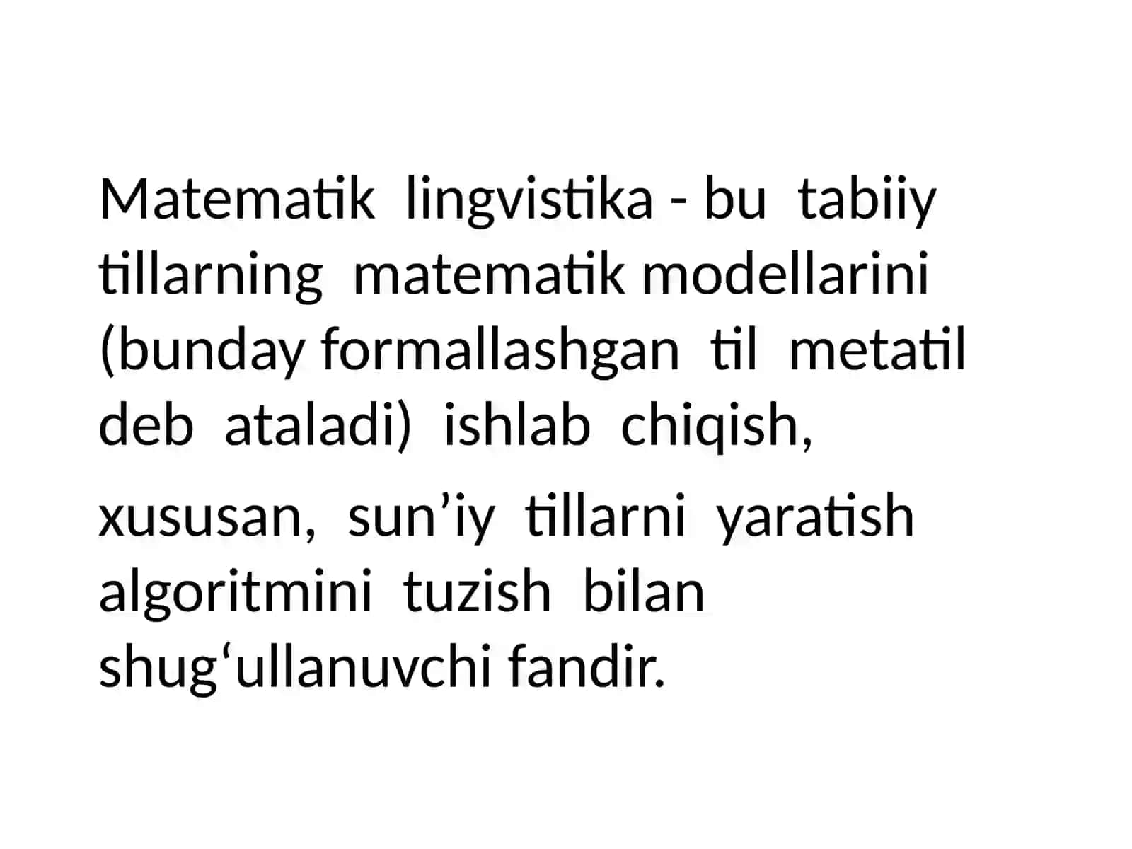 Kompyuterda lingvistik masalalarni matematik usullar bilan yechish yo’llari 4