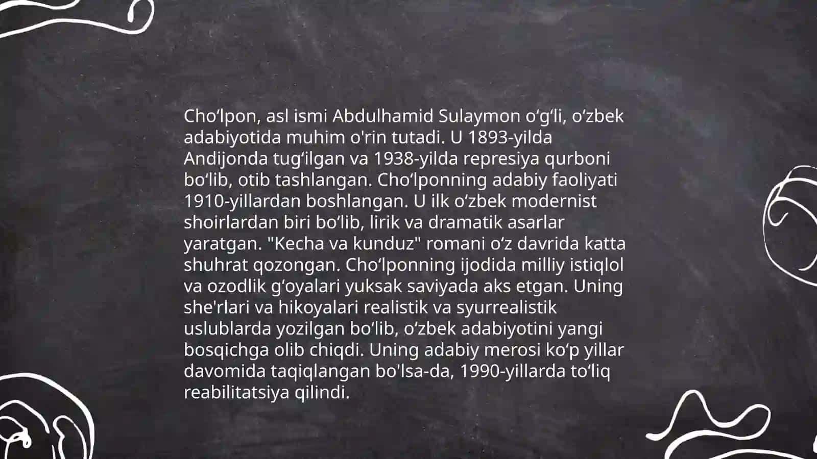 Cho'lponning hayoti va ijodiy taraqqiyoti 4