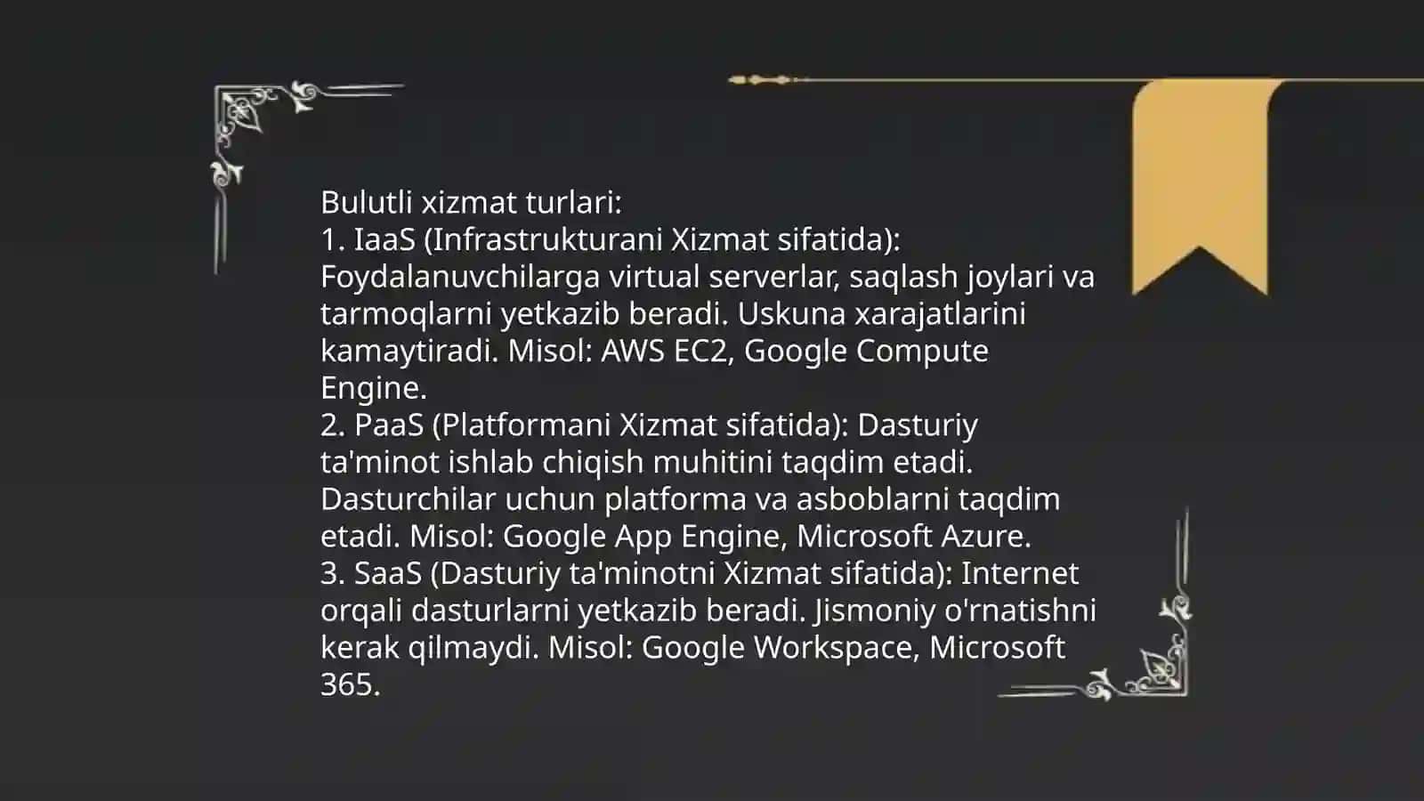 Bulutli hisoblashning asoslari VA operatsion tizimlarda qo'llanilishi 4