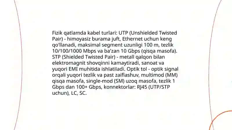 Kampyuter tarmoqlarining asosiy elementlari 4