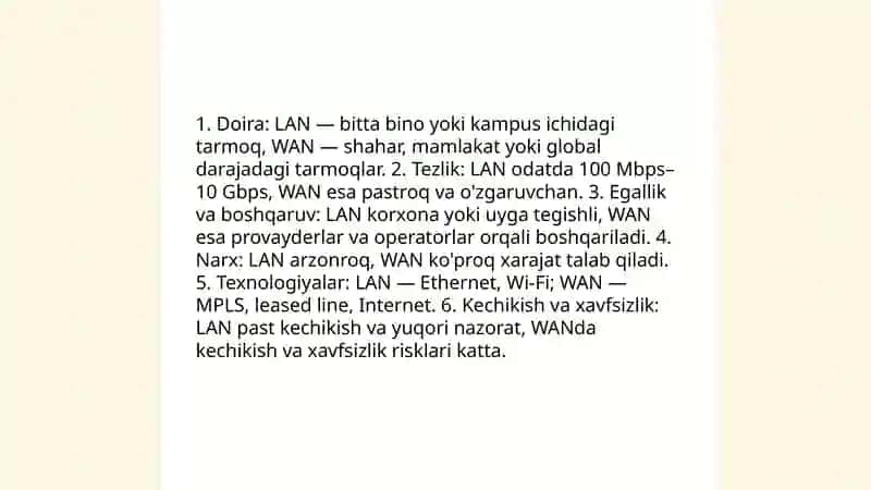 LAN va WAN tuwunchalari 4