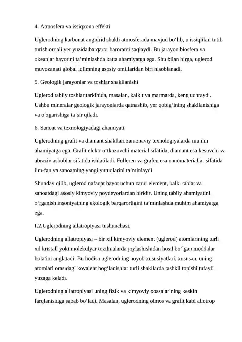 Uglerod allatropiyasi ularning fizik kimyoviy xossalari 4