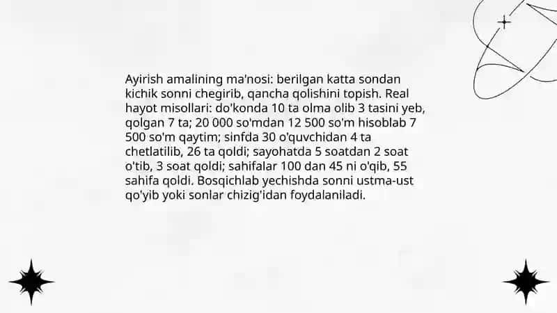 Qo‘shish va ayirish, ko‘paytirish va bo‘lish amali 4