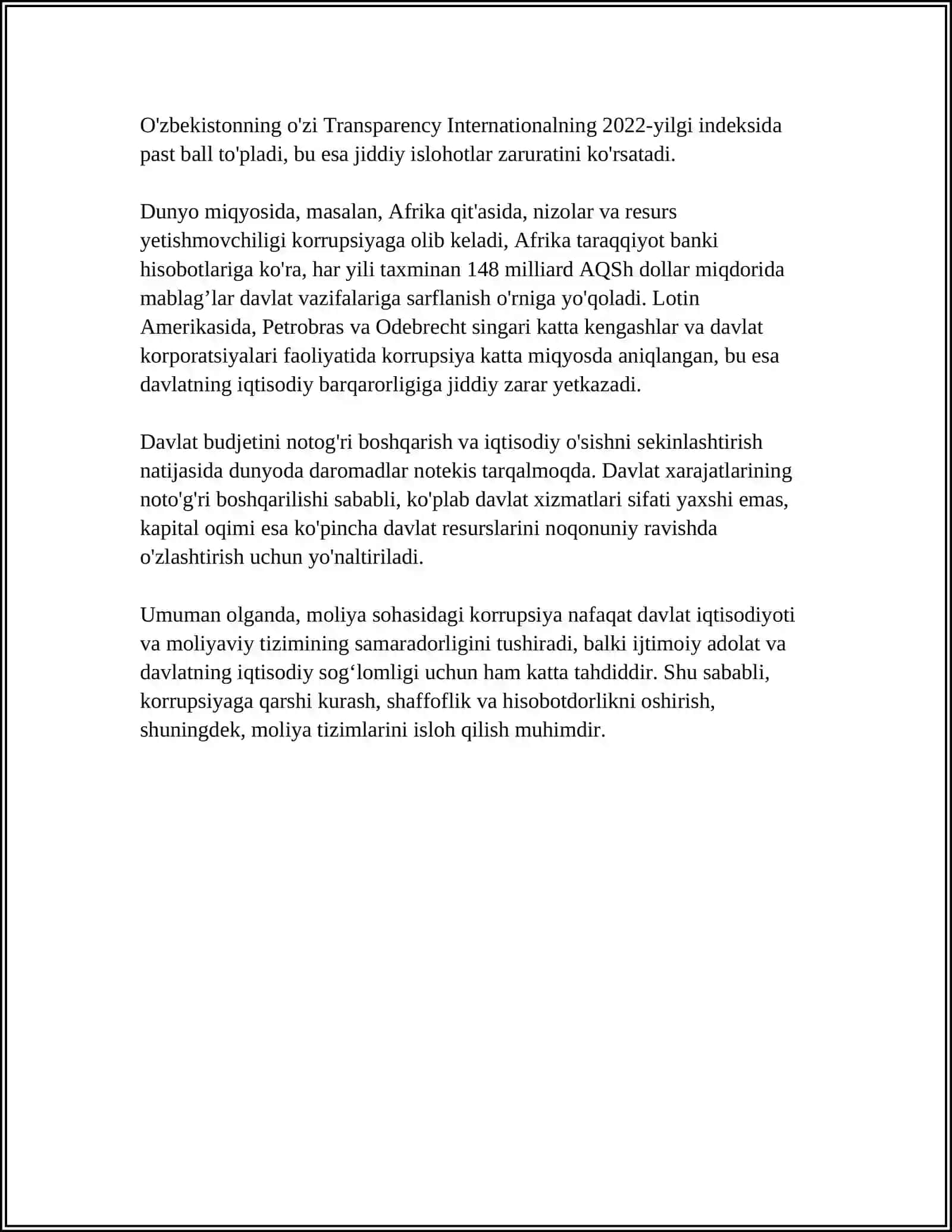 KARRUPSIYANING KORINISHLARI 4