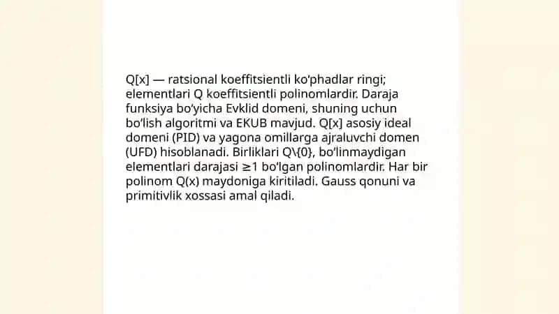 Ratsional koyeffitsiеntli koʻphadlar 4