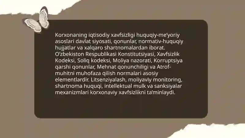 Korxonaning iqtisodiy xavfsizligi 4