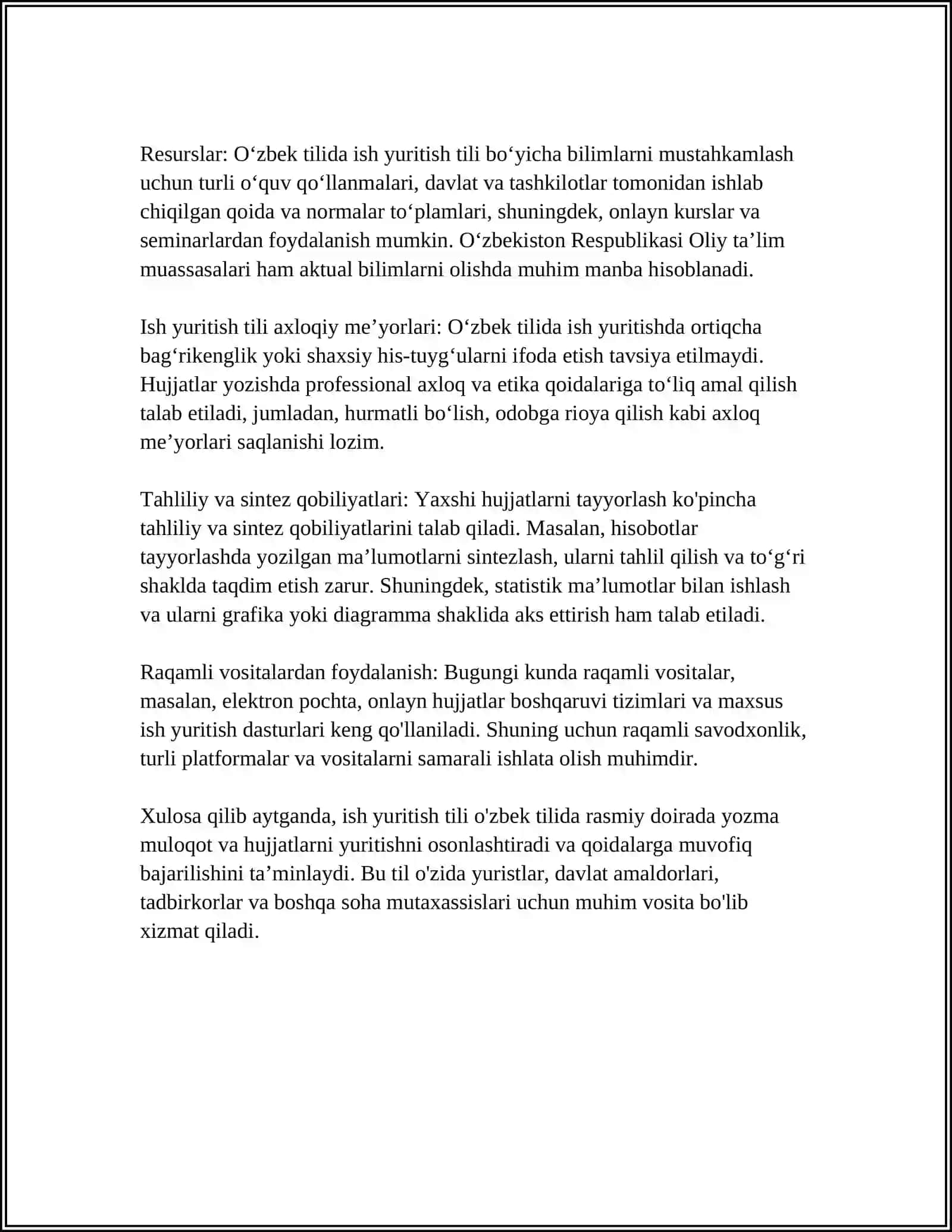 Ish yuritish tili va uslubiyati 4