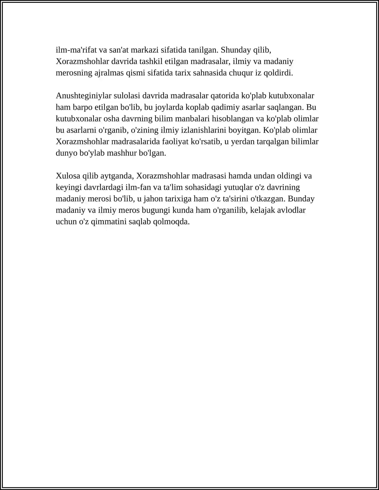XORAZMSHOHLAR MADRASASI HAQIDA MA'LUMOT VA SLAYDLAR 4