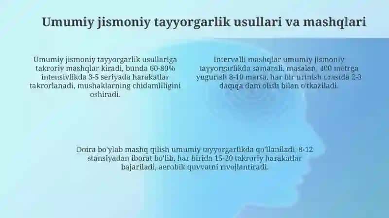 Umumiy va mahsus jismoniy tayorgalik mashiqlar 4