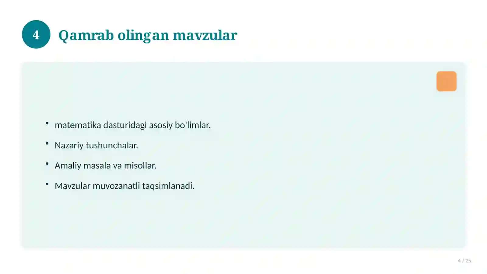 Informatika fanidan 8-sinf: mavzulashtirilgan nazorat ishi va tahlil 4