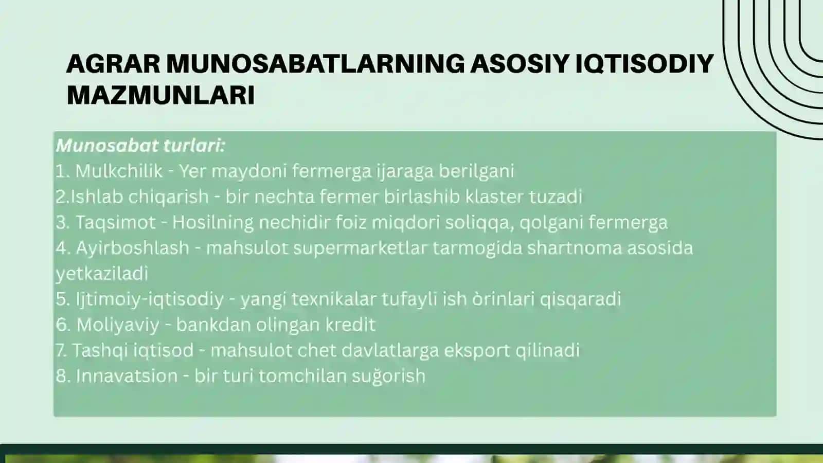 AGRO MUNOSABATLAR VA AGRO BIZNES 4