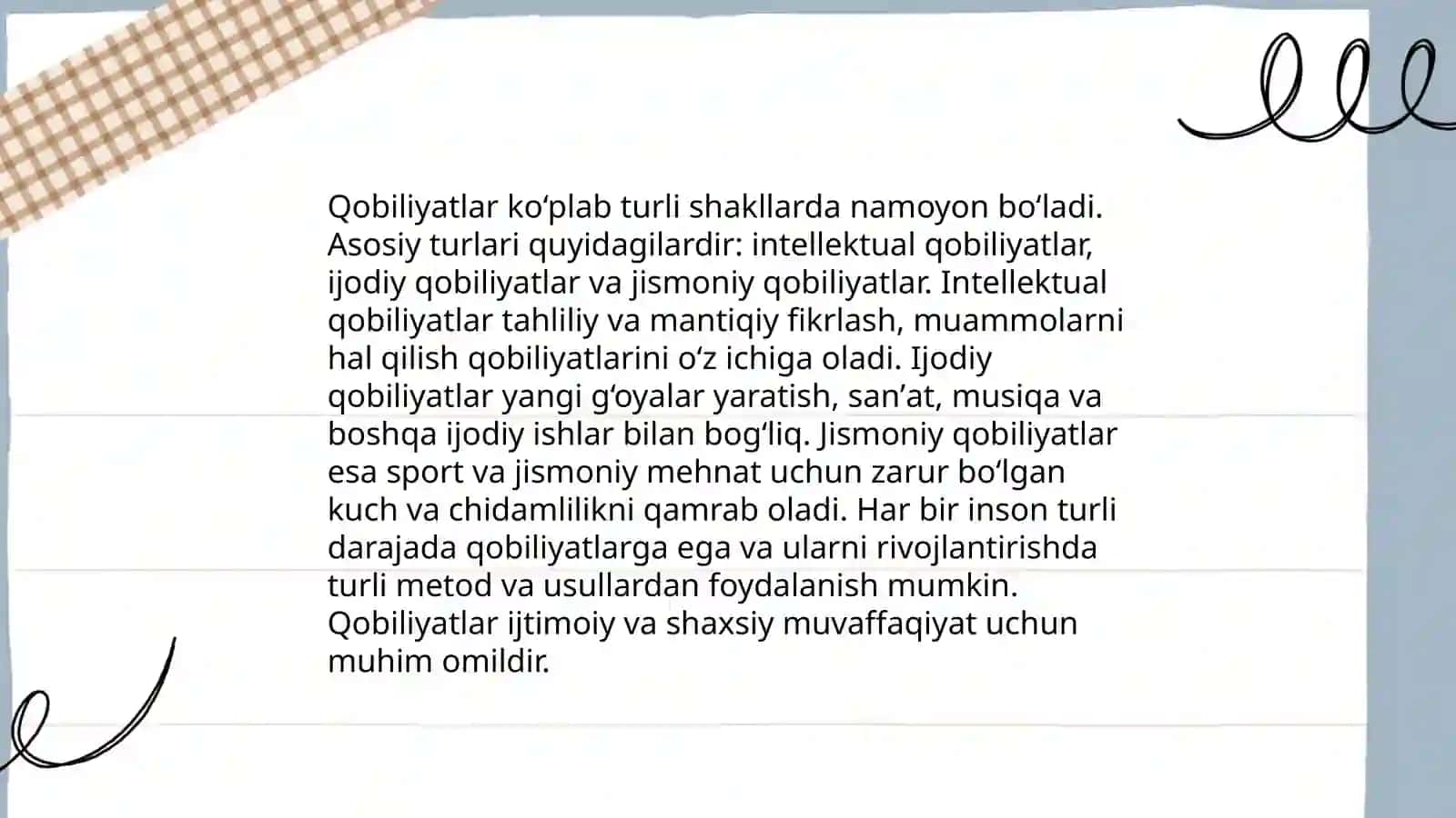 Qobiliyat va uning rivojlanishi 4