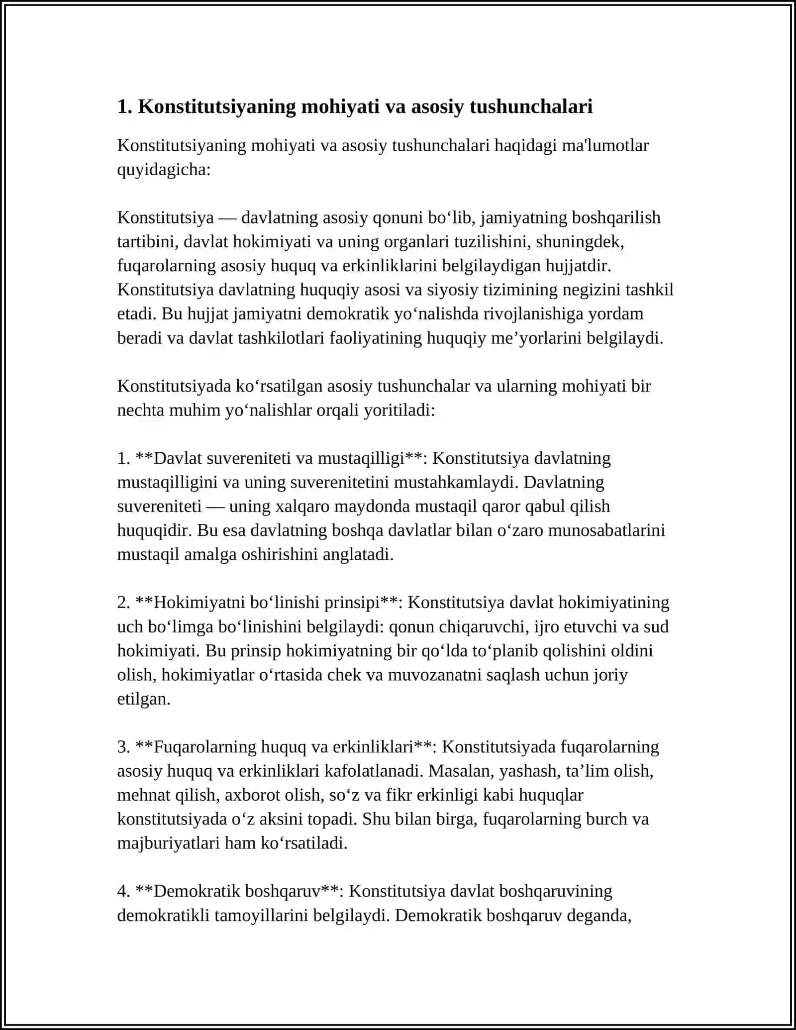 O'ZBEKISTON RESPUBLIKASI KONSTITUTSIYASI-ASOSIY QONUN 4