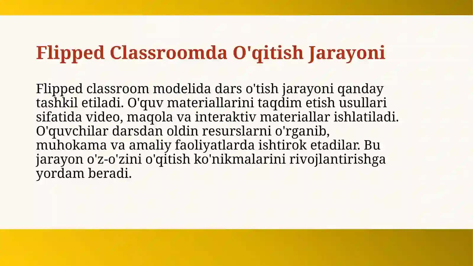 Flipped classroom modeli asosida ona tili oʻqitish 4