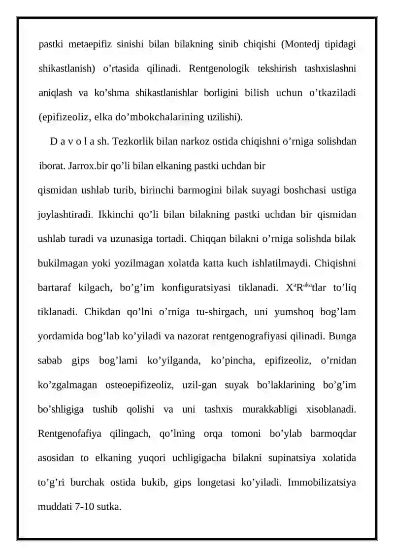 Chikxan suyakni o’rniga solish 4