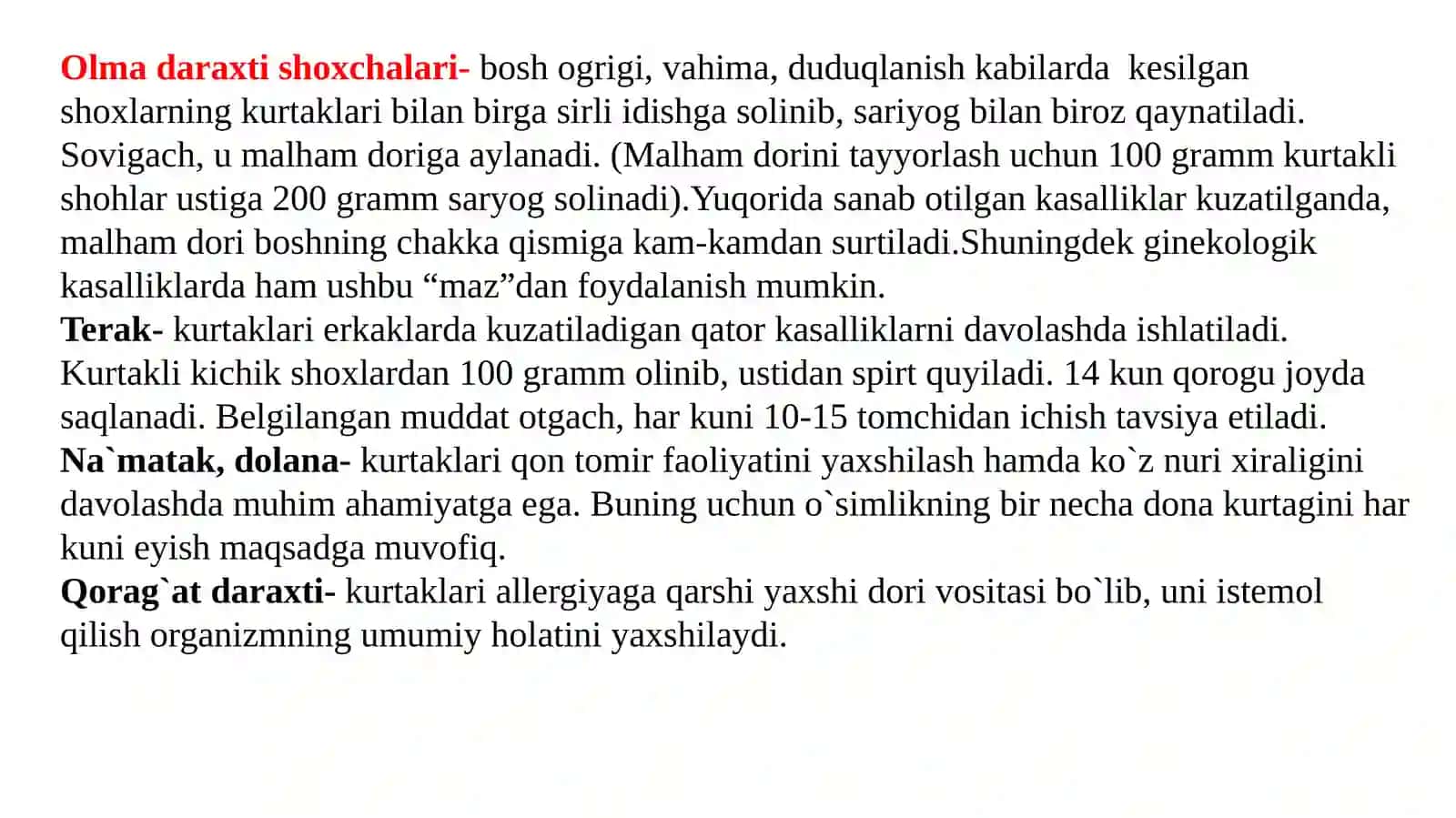 Kurtaklarning shifobaxsh xususiyatlari 4