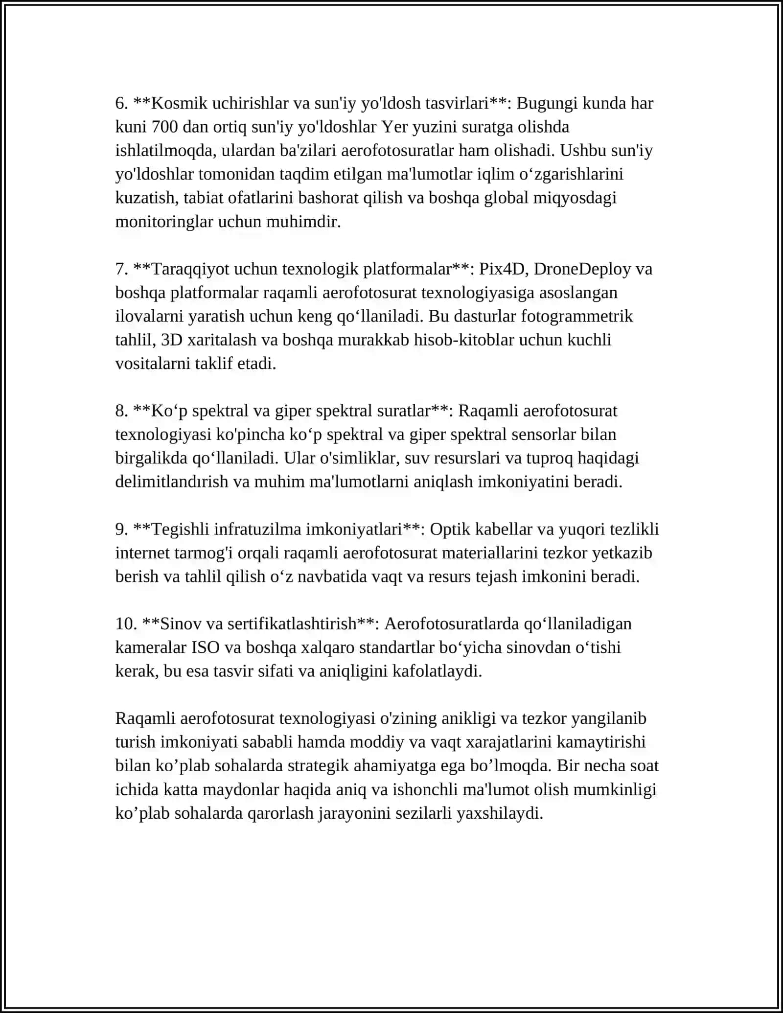 ZAMONAVIY RAQAMLI AEROFTOSYOMKA SISTEMASI 4