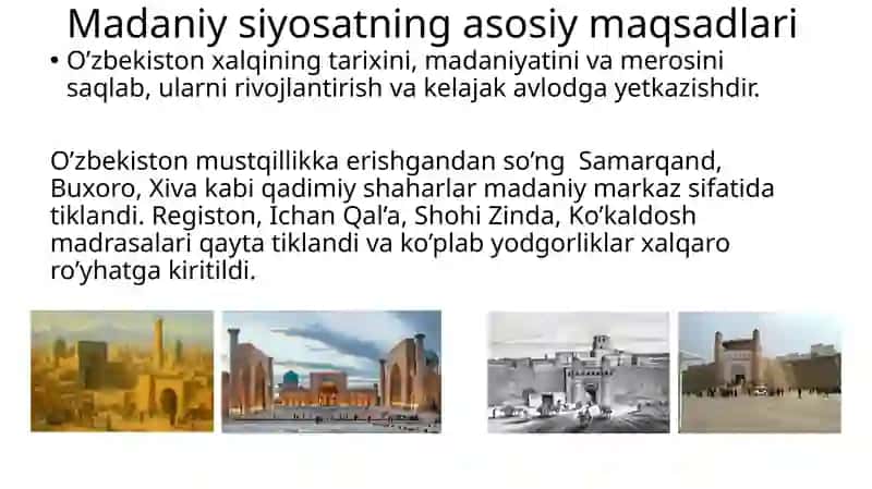 tarix prezintatsiya Madaniyat töğrisida 4