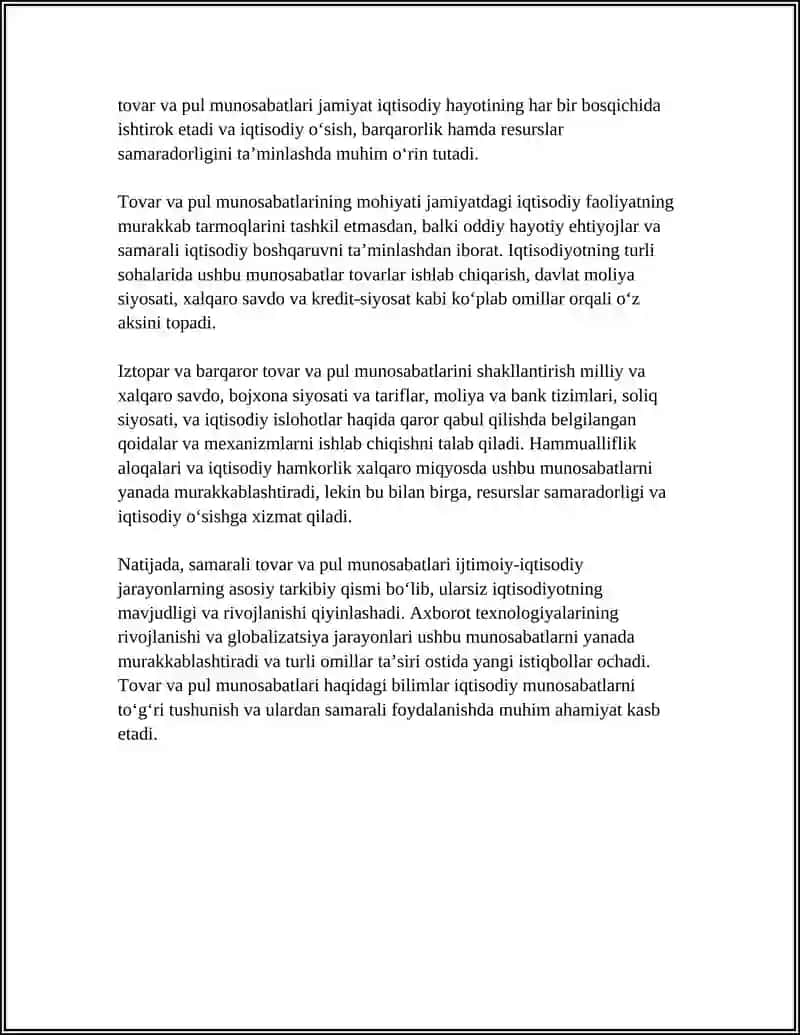 TAVAR VA PUL MUNOSABATLARI 4