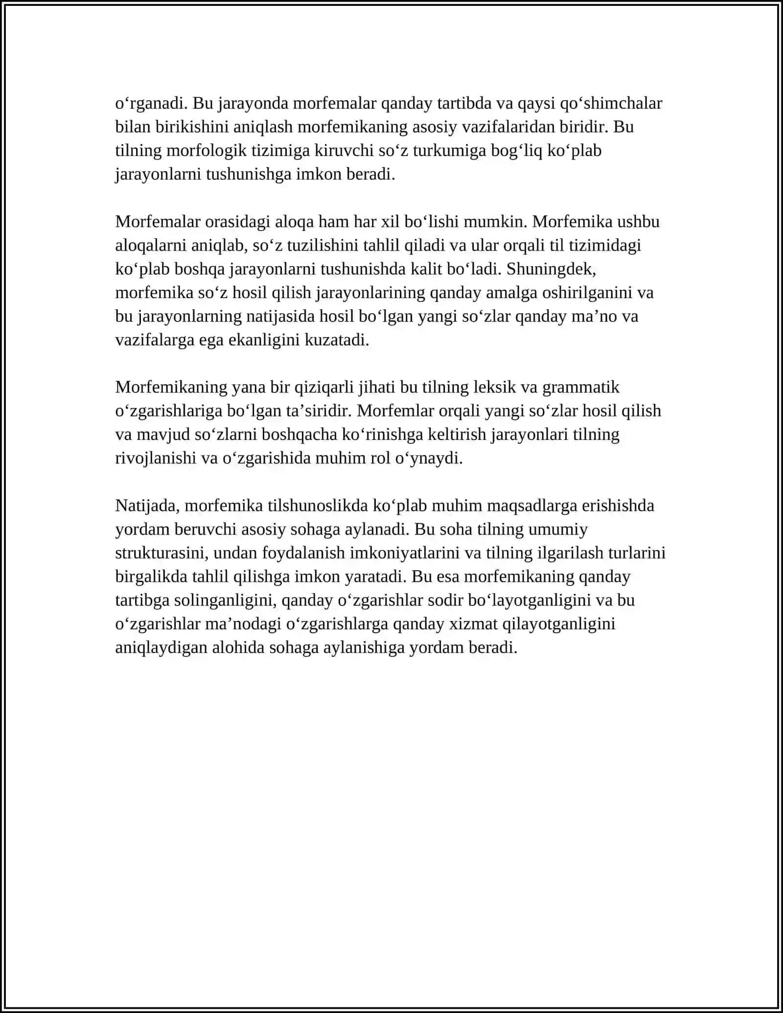 MORFEMIKA HAQIDA UMUMIY MAʼLUMOT 4