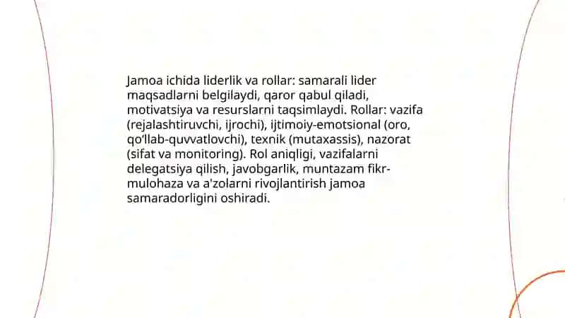 Jamoada ishlash (teamworking) 4