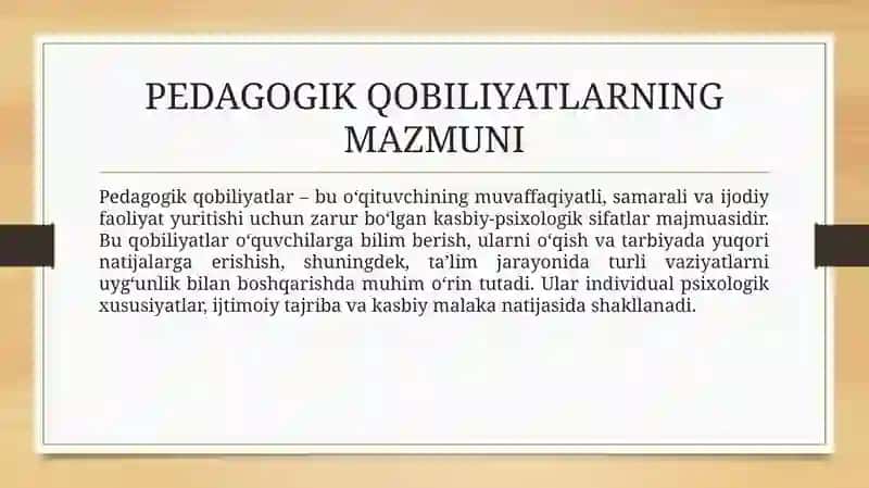 Oʻqituvchi faoliyatida pedagogik qobiliyatlarni shakllantirish 4
