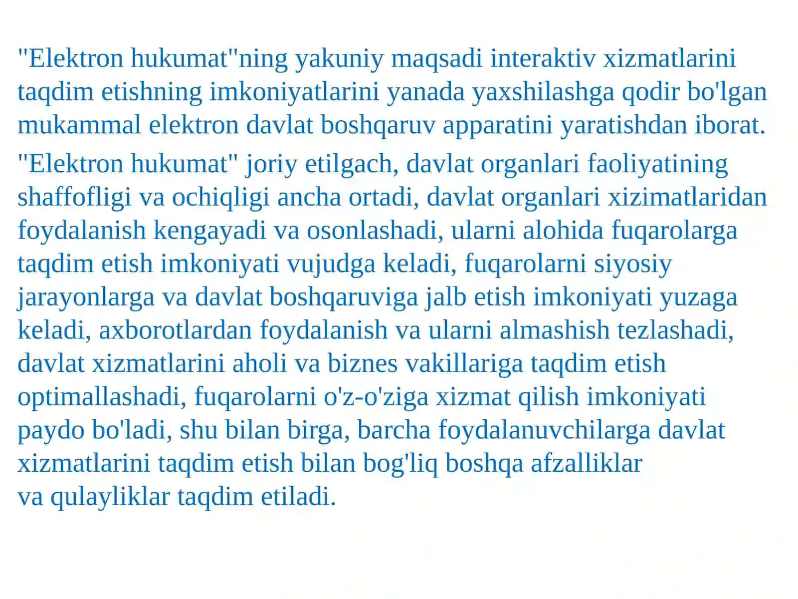 Elektron xukumat boshqaruv tizimi 4