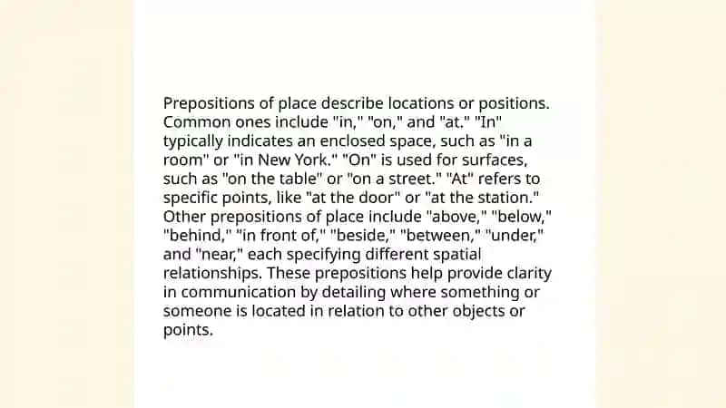 Prepositions of place 4
