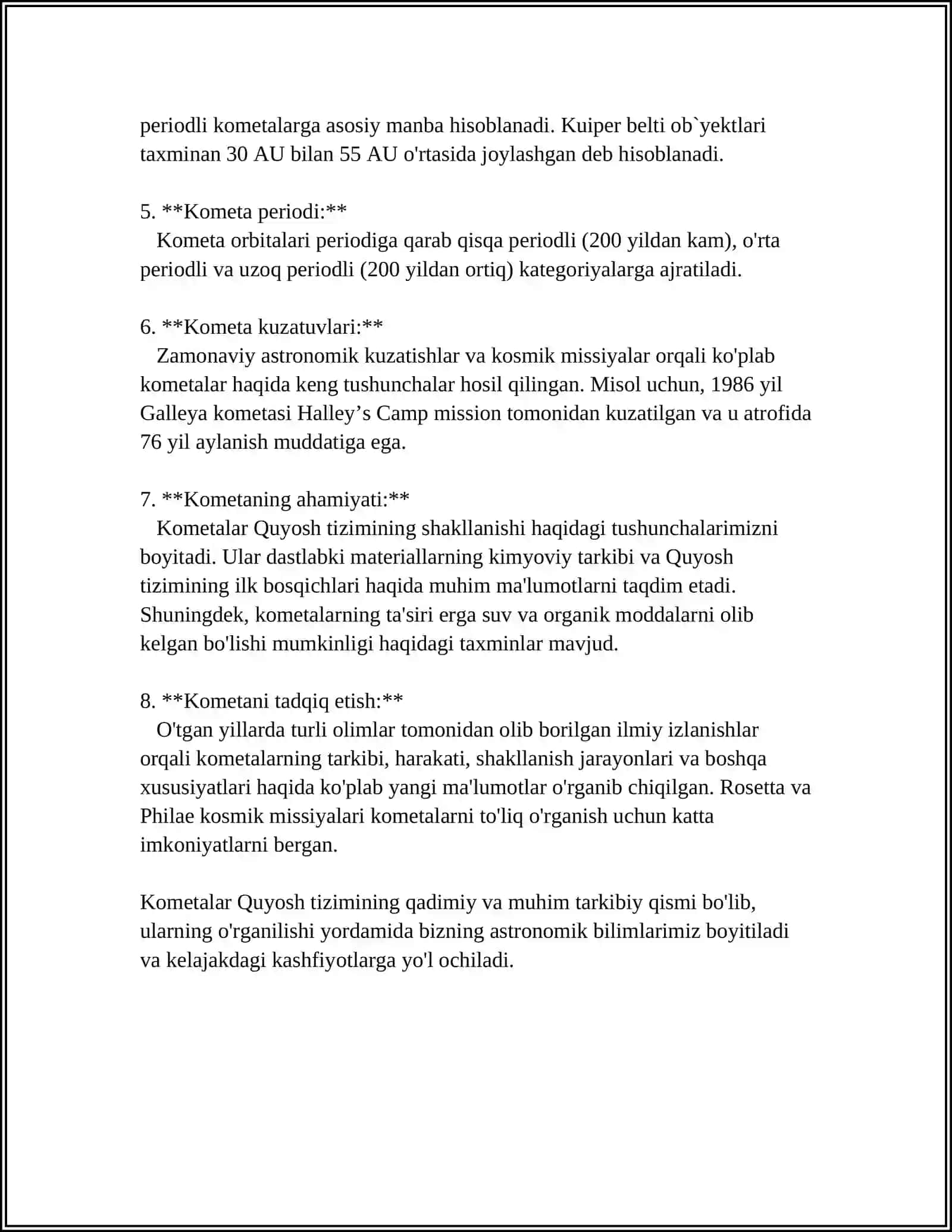 Kometalar 4