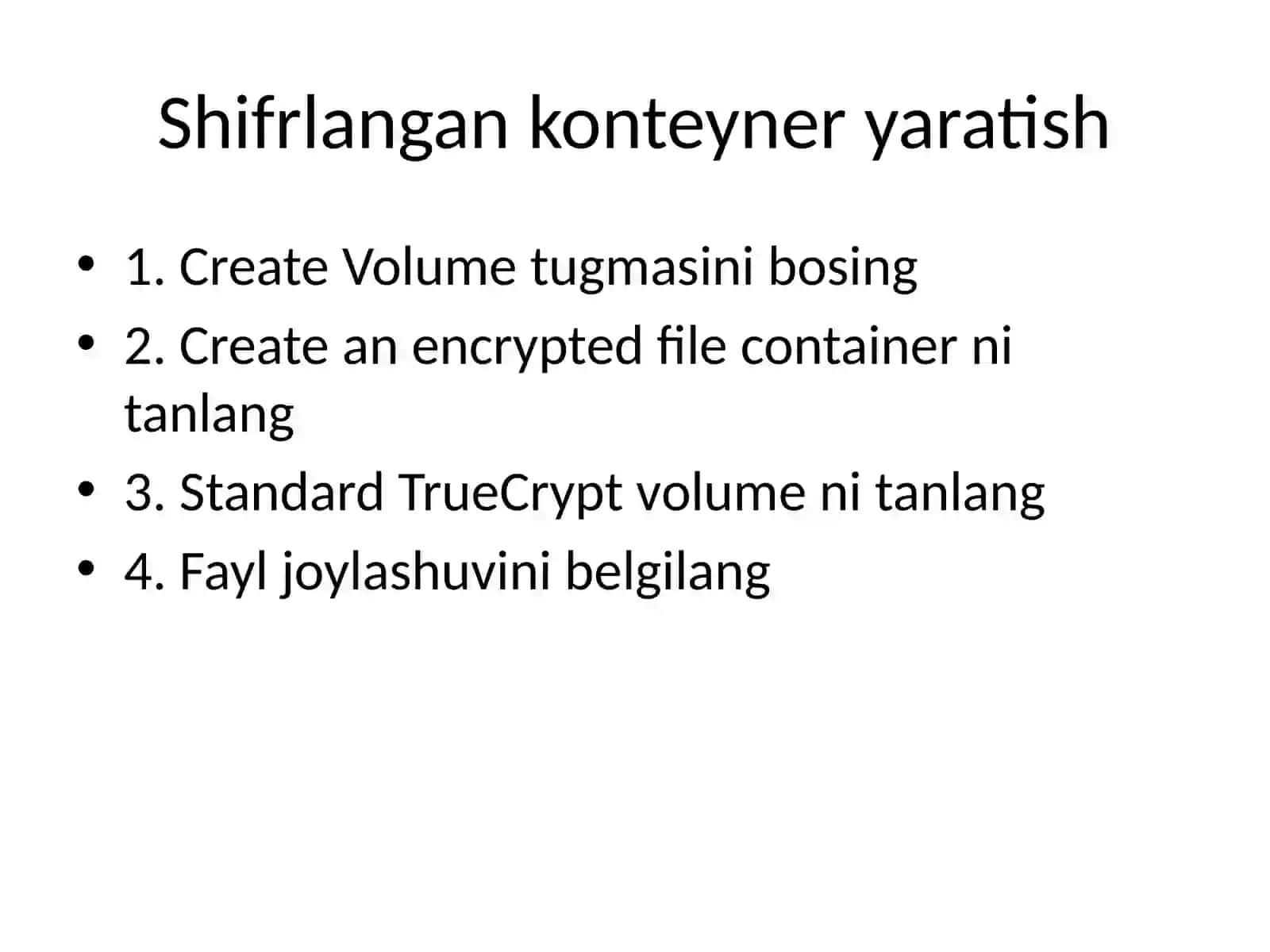TrueCrypt Dasturi 4