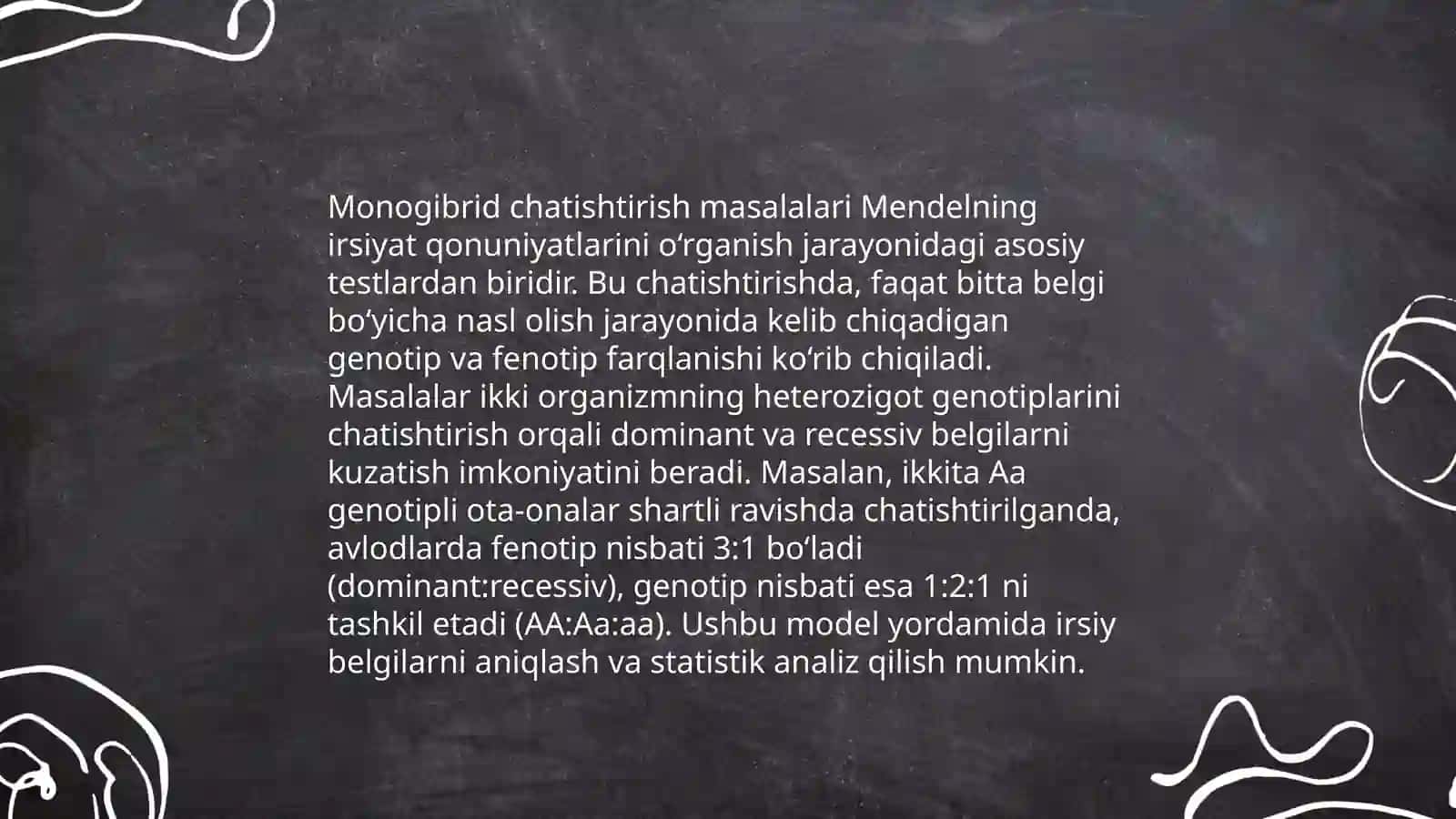 Genetik masalalar yechish metodikasi 4