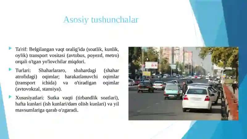 Yo‘lovchilar oqimi haqida umumiy tushunchalar 4