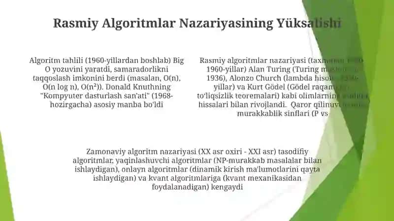Algoritmlar nazariyasini tarixini õrganish 4