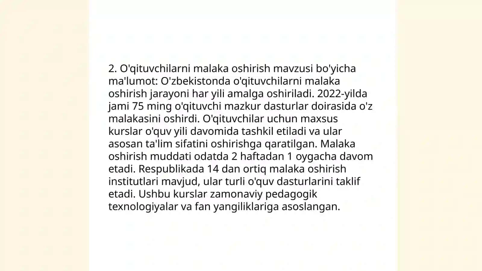 Xalqaro baholash dasturlari (TALIS) 4
