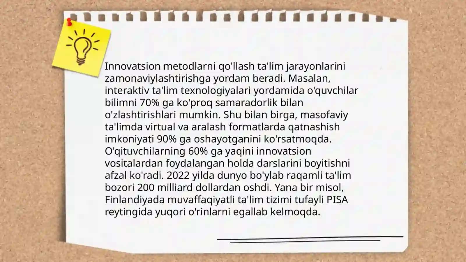 Texnologiya darslarini tashkillashtirish turlari 4