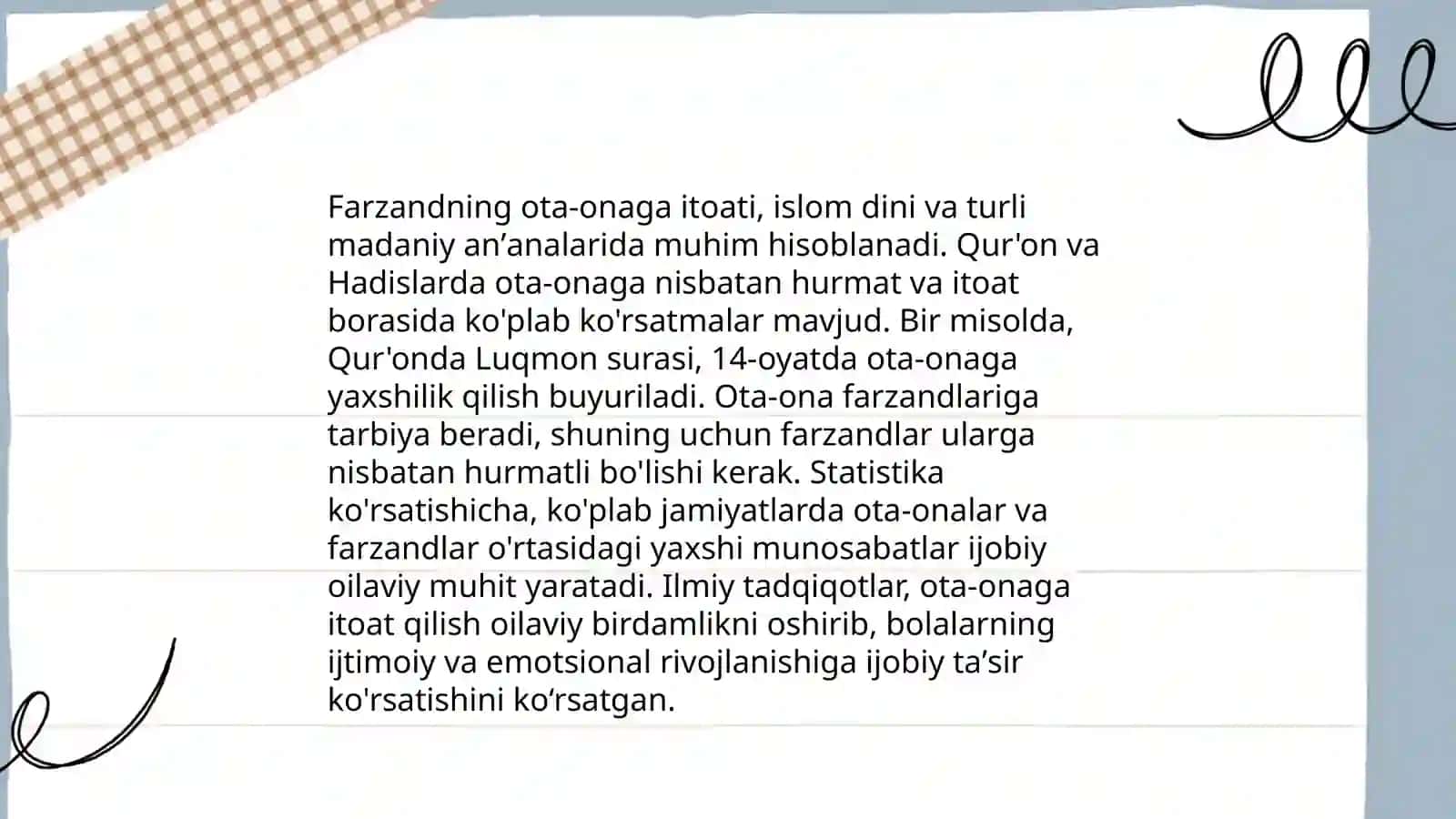 Ota ona va farzand munosabatlar odobi 4